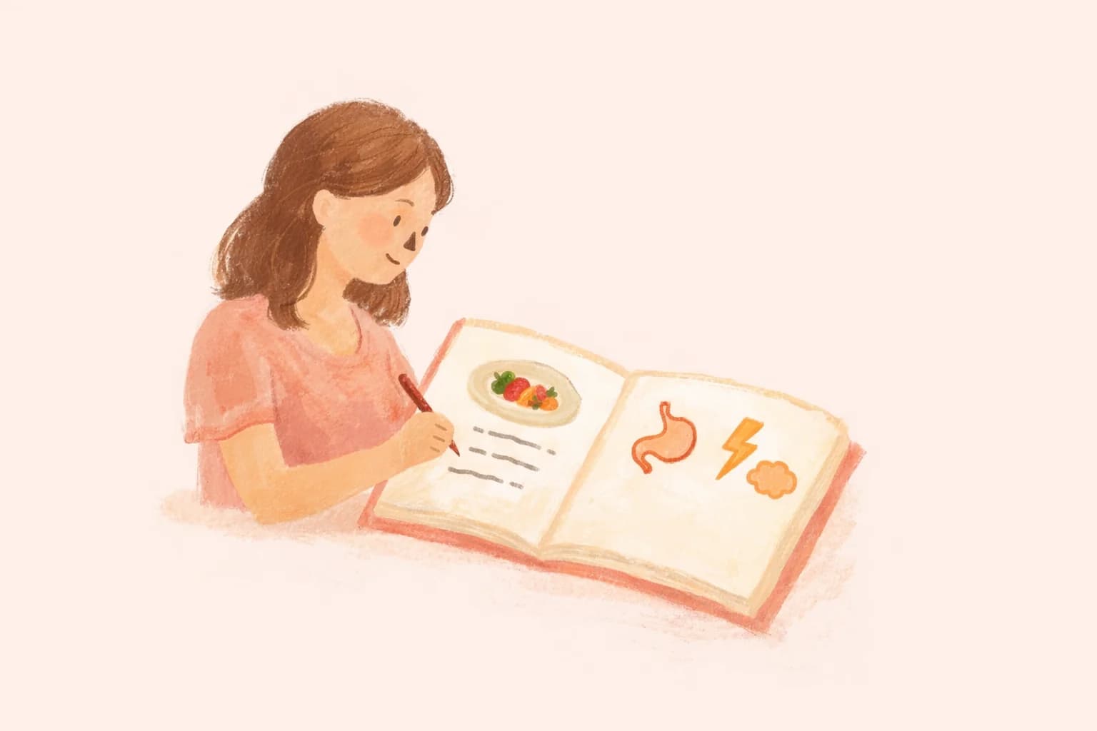Food symptom diary illustration